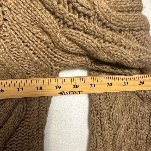 J Crew Handknit Fisherman Cardigan Sweater SZ L Wool Angora Cashmere Cable Knit - Picture 6 of 10